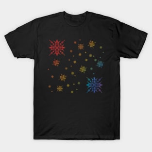 Colourful snow flake pattern T-Shirt